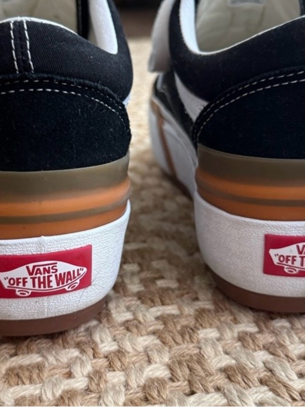 Vans Old Skool Stacked Black White Gum Canvas Platform Sneakers Shoes-Womens 7.5 - Picture 5 of 5